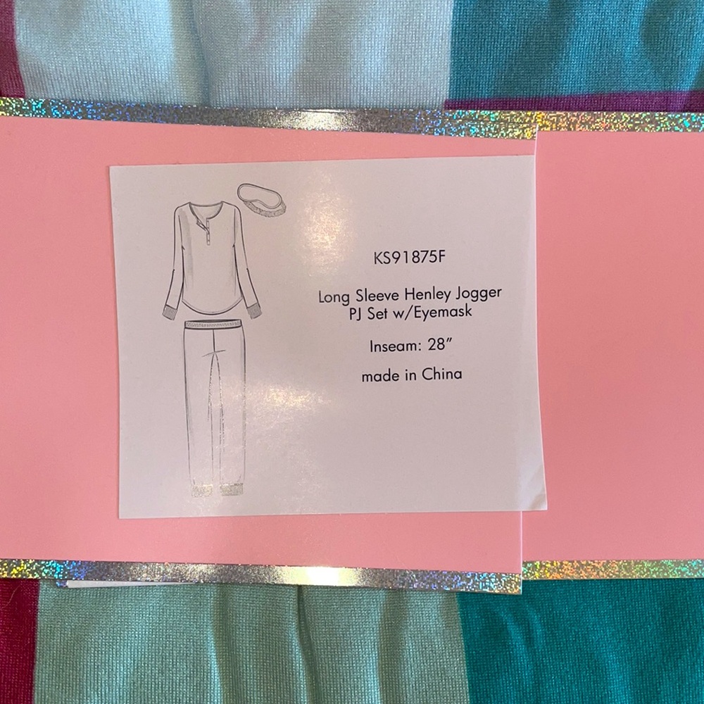 🎉HP🎉New! Kate Spade Tartan Rainbow Plaid Jersey Pajama JoggerLounge 3Pc Set XL - Picture 8 of 11